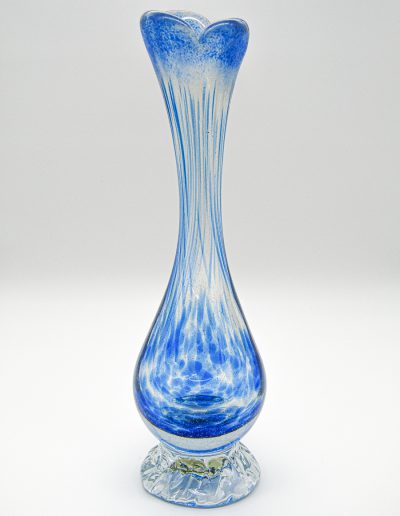 soliflore bleu en verre soufflé patrick kimbert