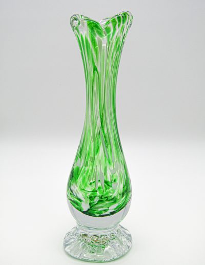 soliflore vert et blanc en verre patrick kimbert